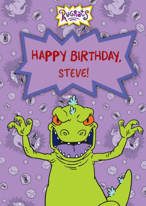 Rugrats Reptar Personalised Birthday Card