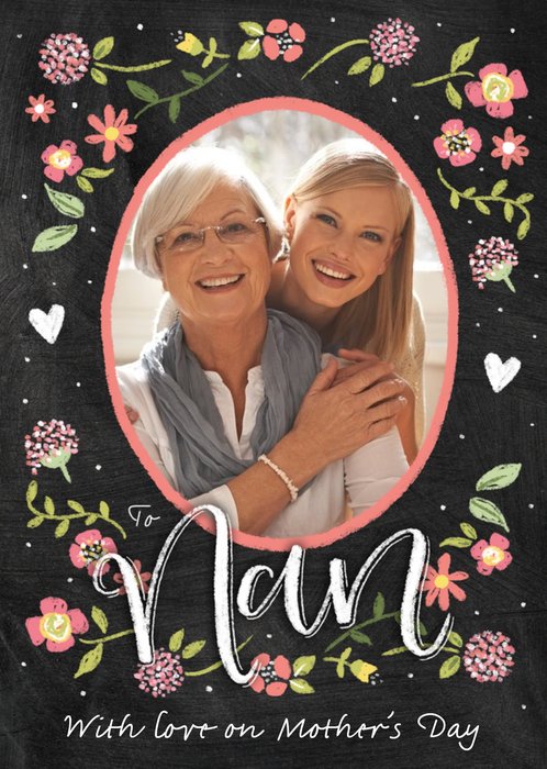 Peony Print Nan With Love On Mother's Day Photo Card