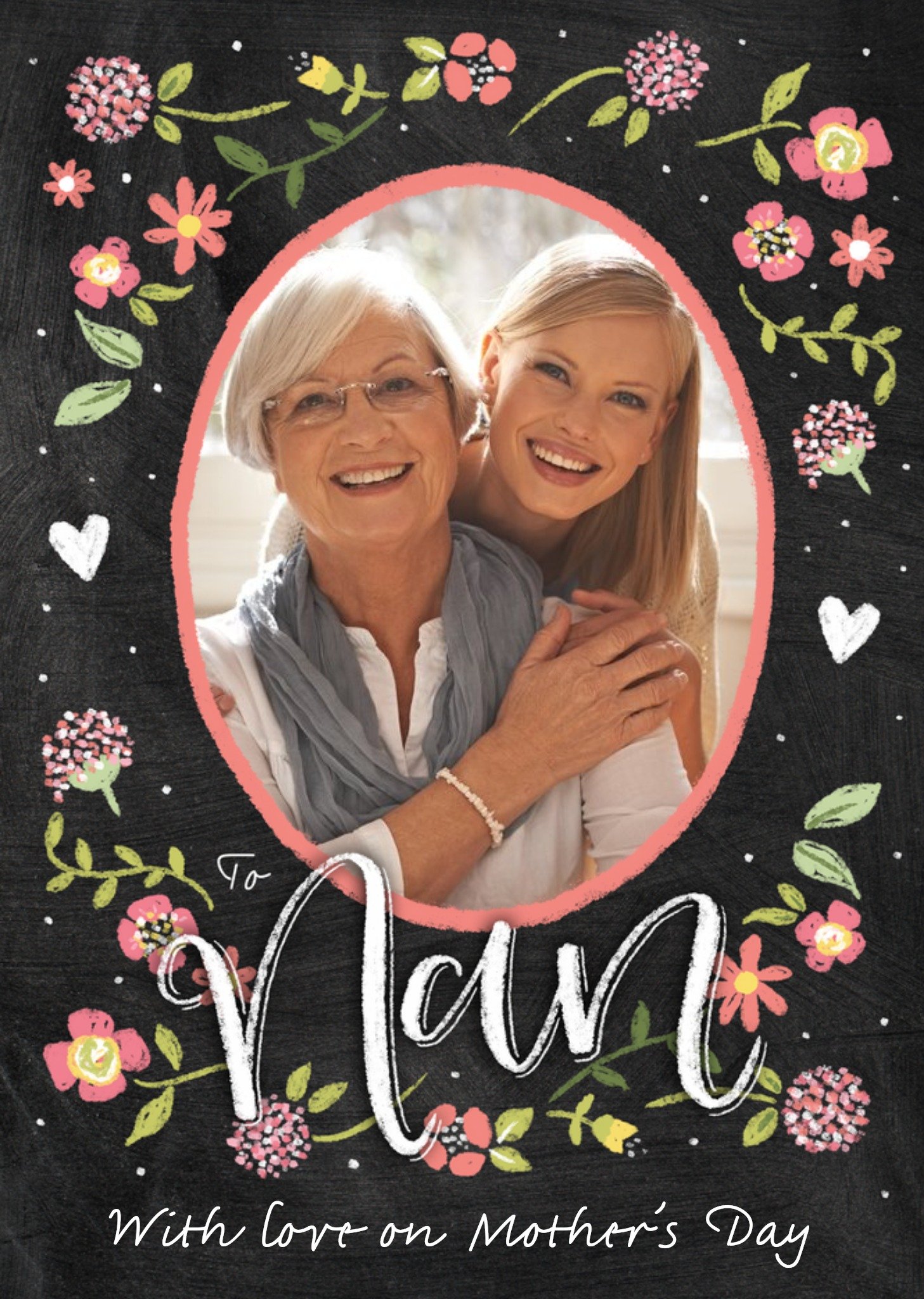 Moonpig Peony Print Nan With Love On Mother's Day Photo Card, Large