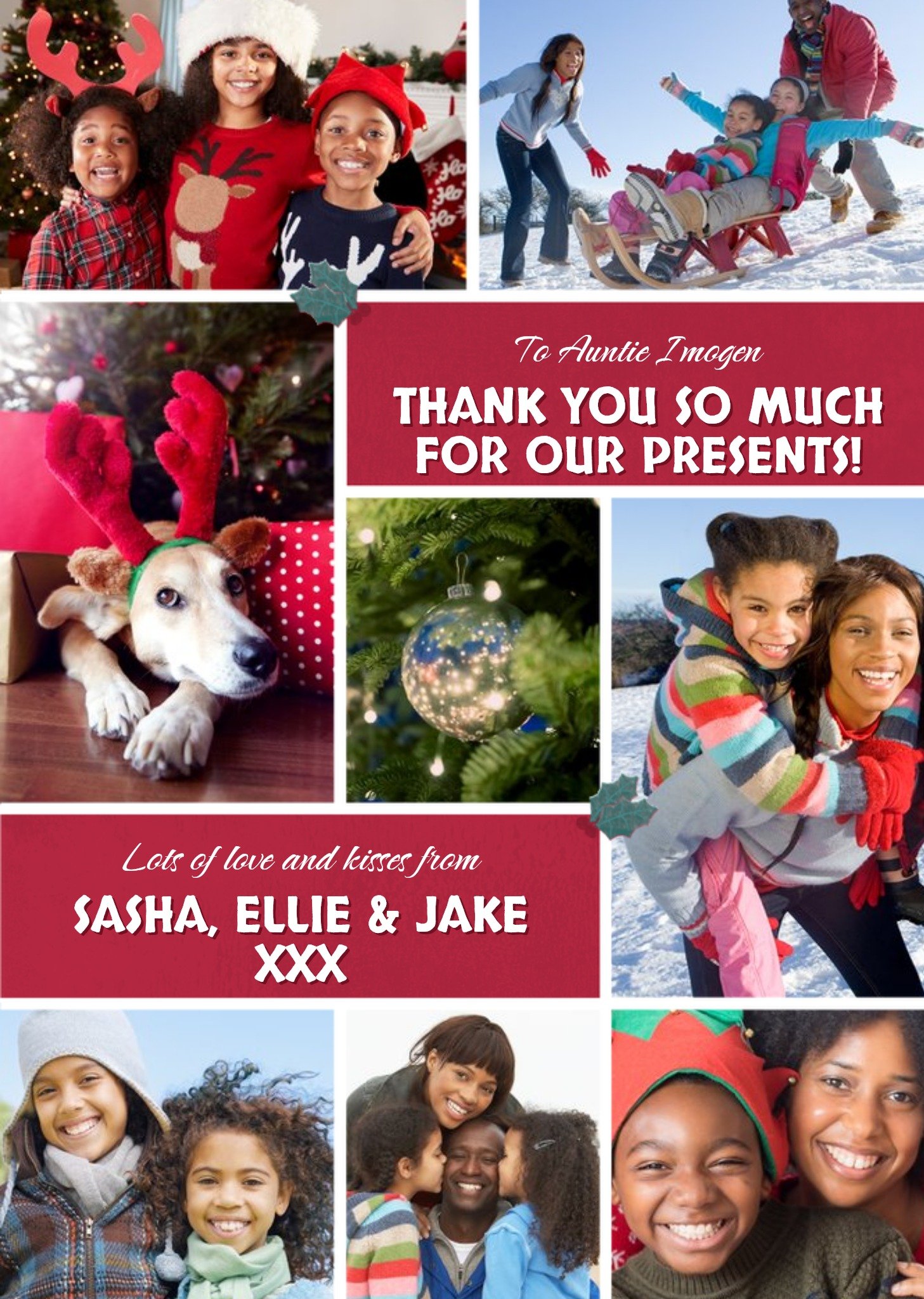 Multiple Photo Upload Thank You Christmas Card Ecard