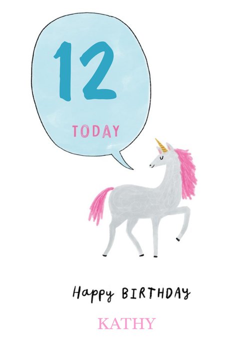 Pigment Unicorn Magic Modern 12th Birthday Card
