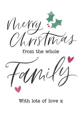 Modern Typographic Christmas Card From The Whole Family