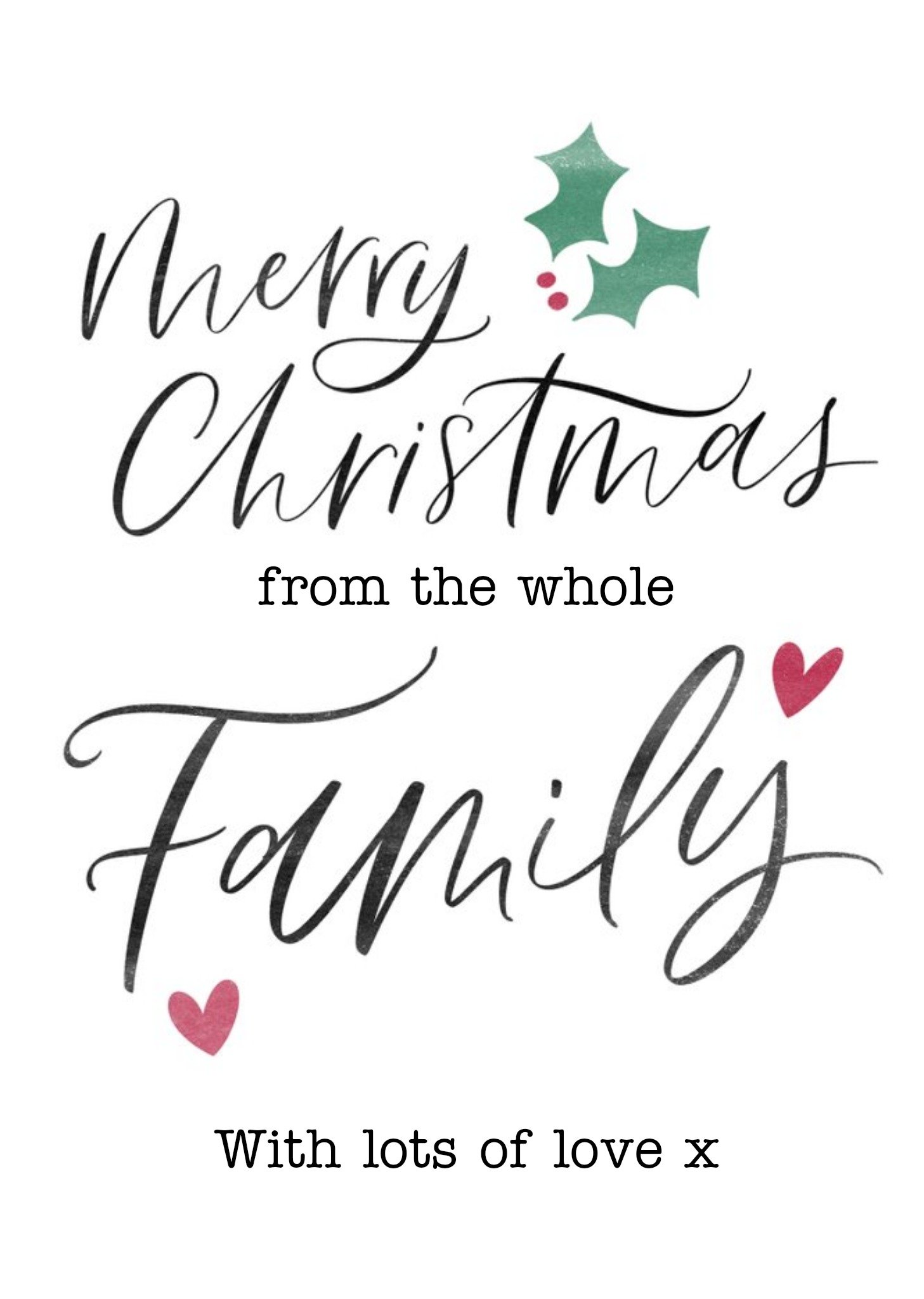 Modern Typographic Christmas Card From The Whole Family Ecard