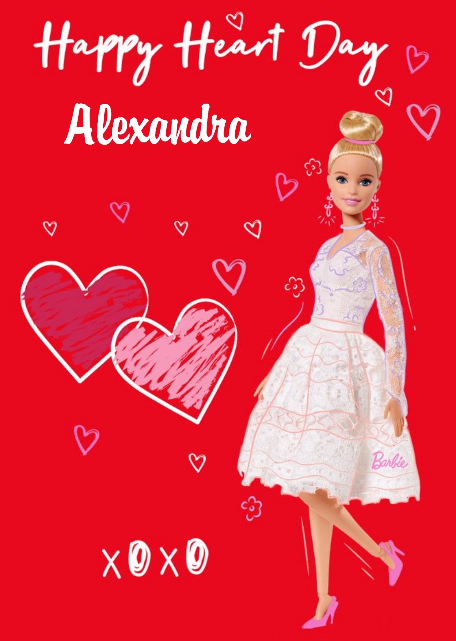 Barbie Happy Heart Day Valentine's Day Card, Large