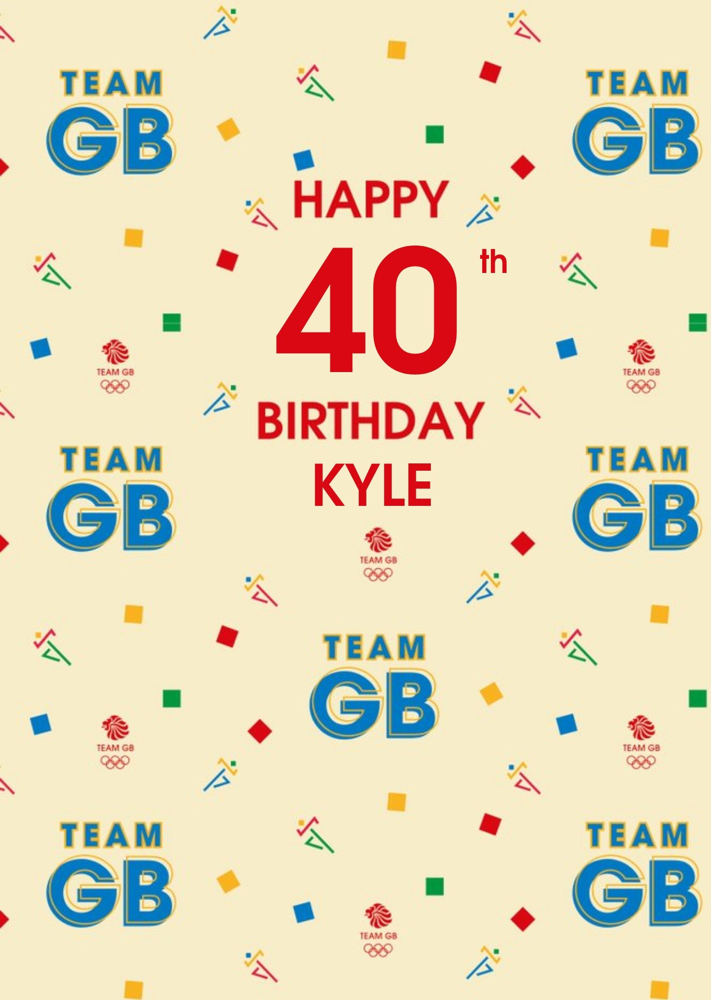 Moonpig Team Gb Logo Personalised Birthday Card, Large