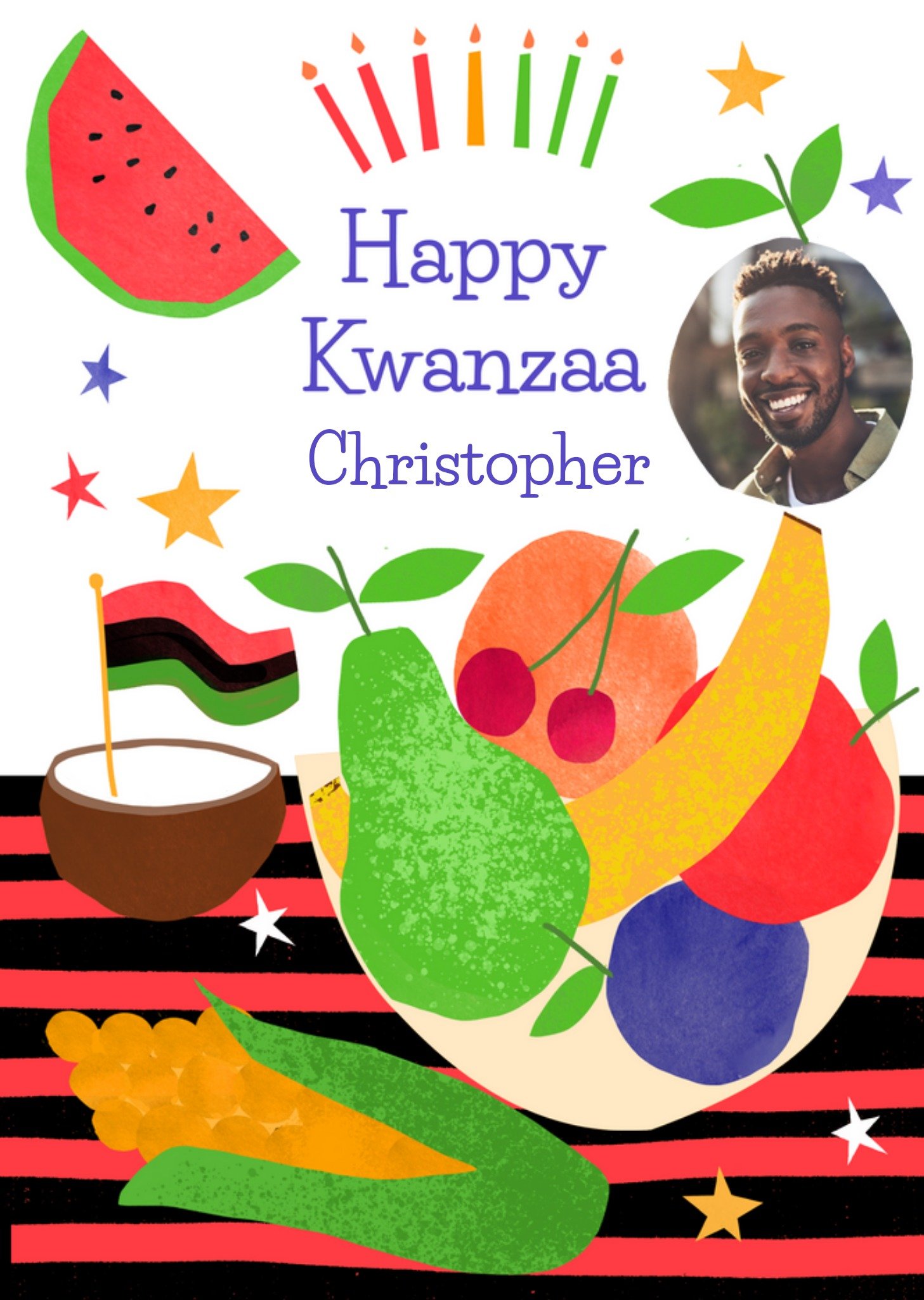 Moonpig Happy Kwanzaa Photo Upload Card, Large