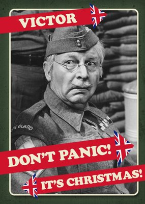 Retro Humour Dad's Army Don't Panic It's Christmas Card