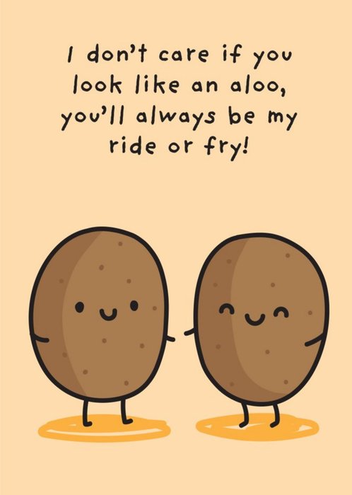 The Playful Indian Cute Illustration Of Two Potatoes Aloo Birthday Card