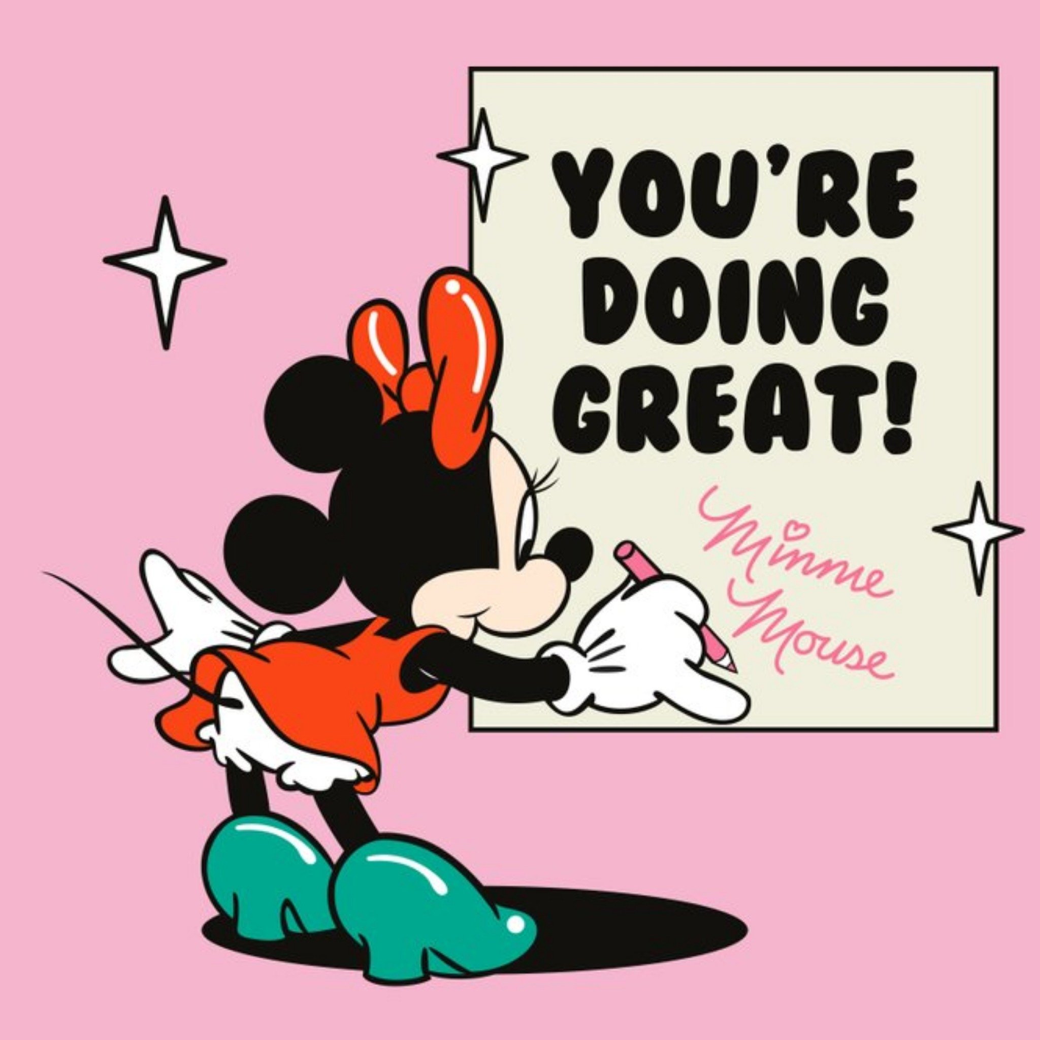 Disney Minnie Mouse You Are Doing Great Thinking Of You Card, Square