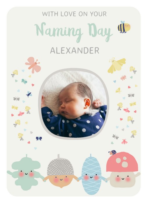 Little Acorns Photo Upload Naming Day Card