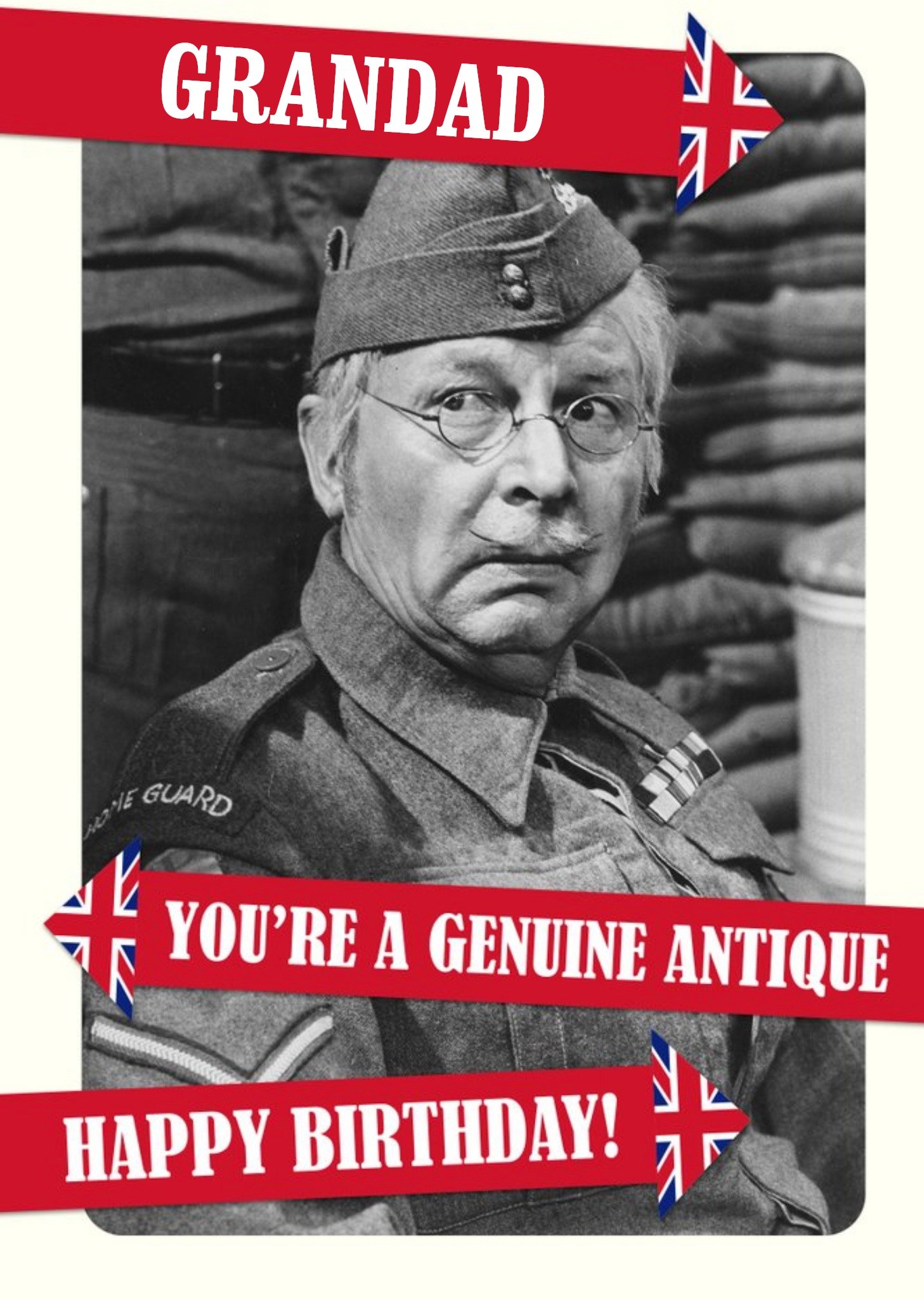 Retro Humour Dad's Army Grandad Birthday Card, Large