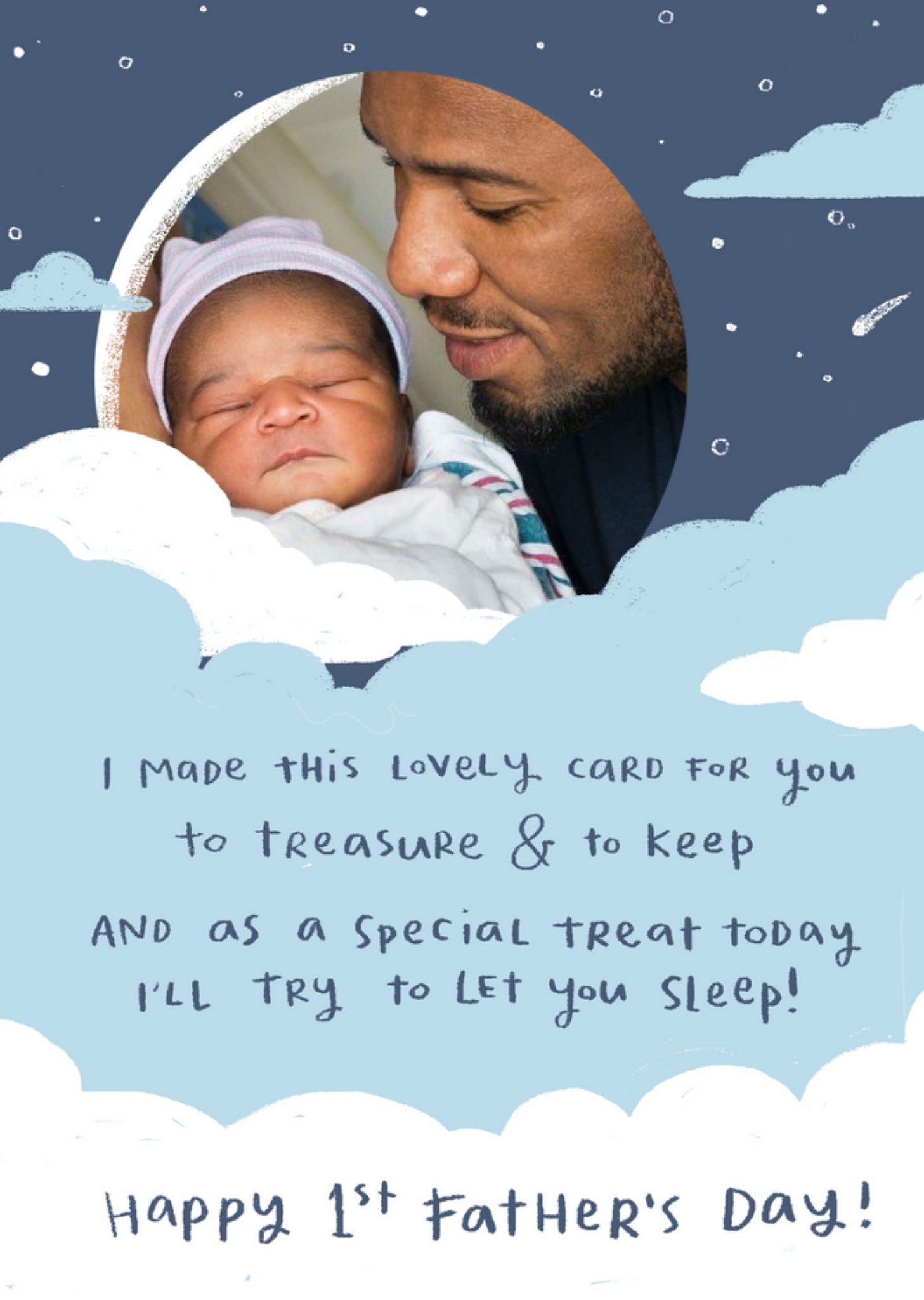Moonpig First Fathers Day Sentimental And Funny Photo Upload Card To Treasure, Large