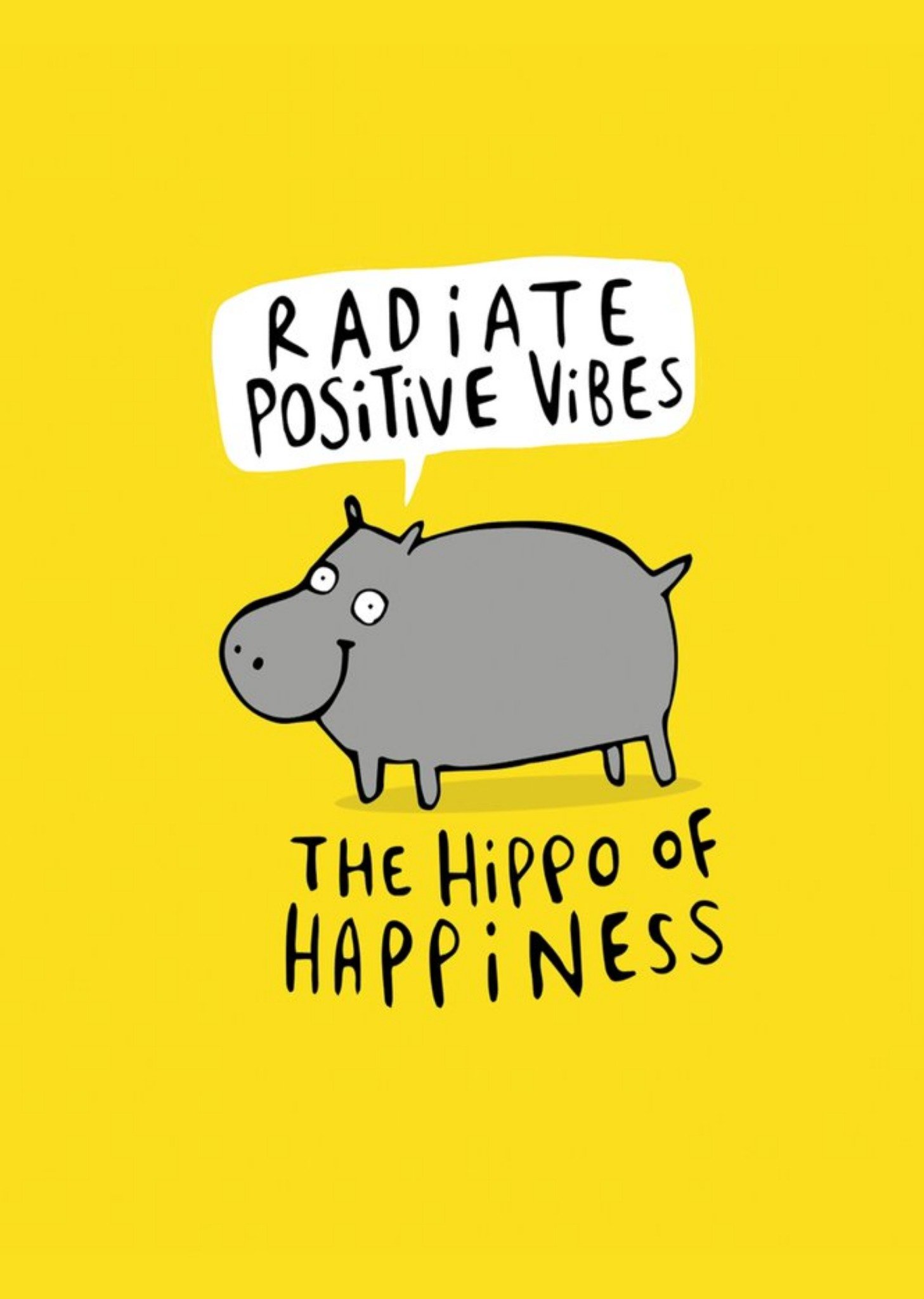Moonpig Illustrated Hippo Of Happiness Thinking Of You Card, Large