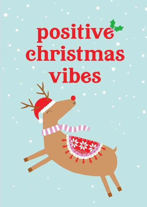 Paperlink Choose Joy Reindeer Positive Vibes Christmas Card