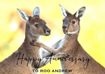 Photographic Kangaroo  Customisable Anniversary Card