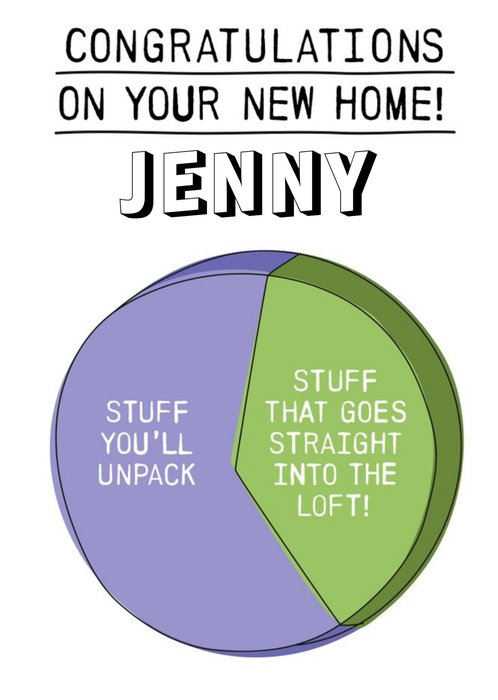 Funny Stuff You'll Unpack Pie Chart New Home Card