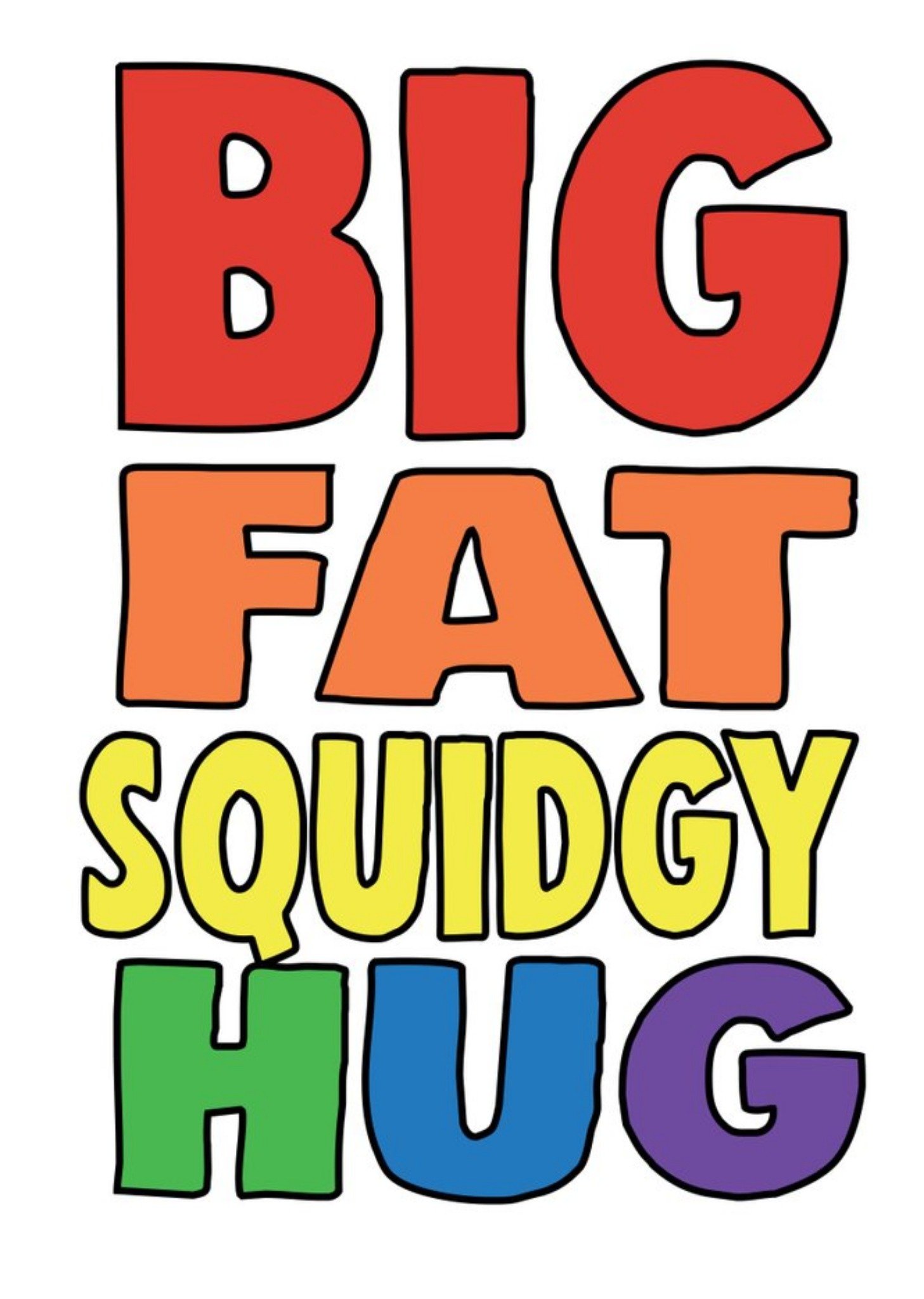 Moonpig Funny Cheeky Chops Big Fat Squidgy Hug Card, Large
