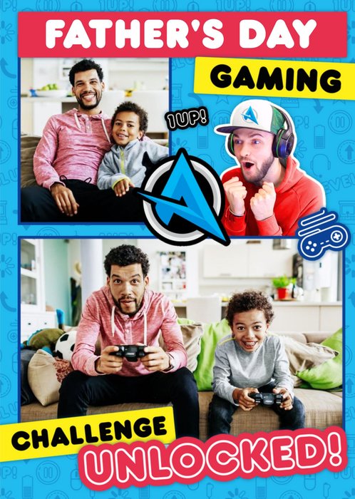 Ali A Gaming Challenge Unlocked Photo Upload Father's Day Card