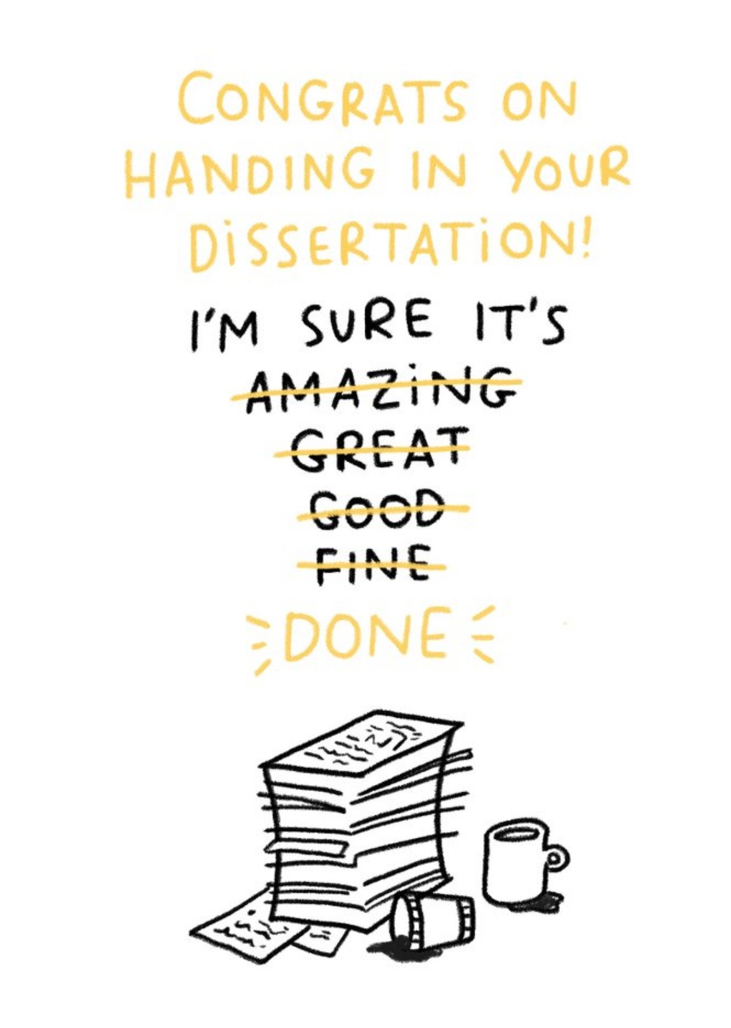 Congrats On Handing Your Dissertation Funny Congratulations Card Ecard