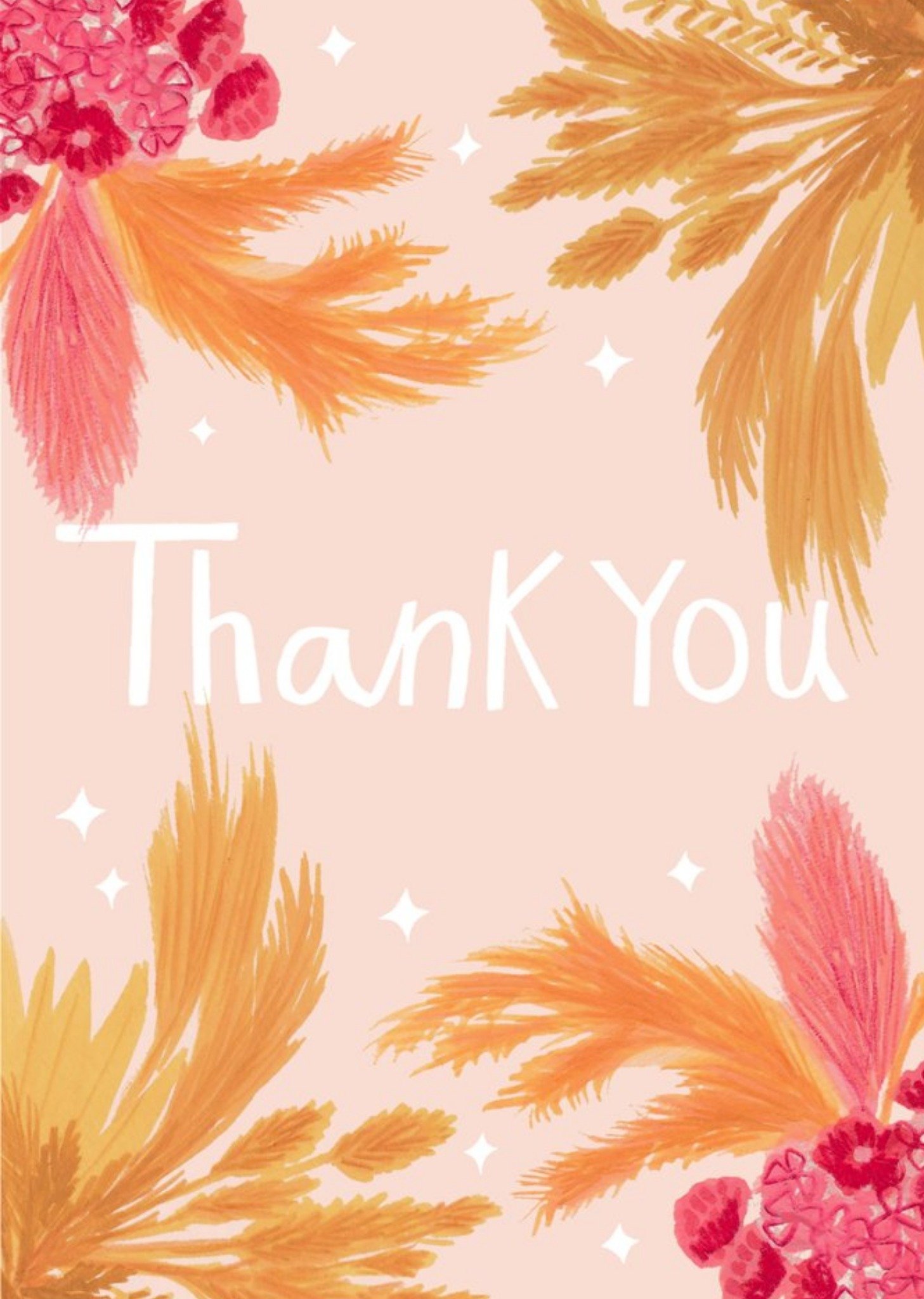 Stella Isaac Illustration Floral Thank You Card Ecard