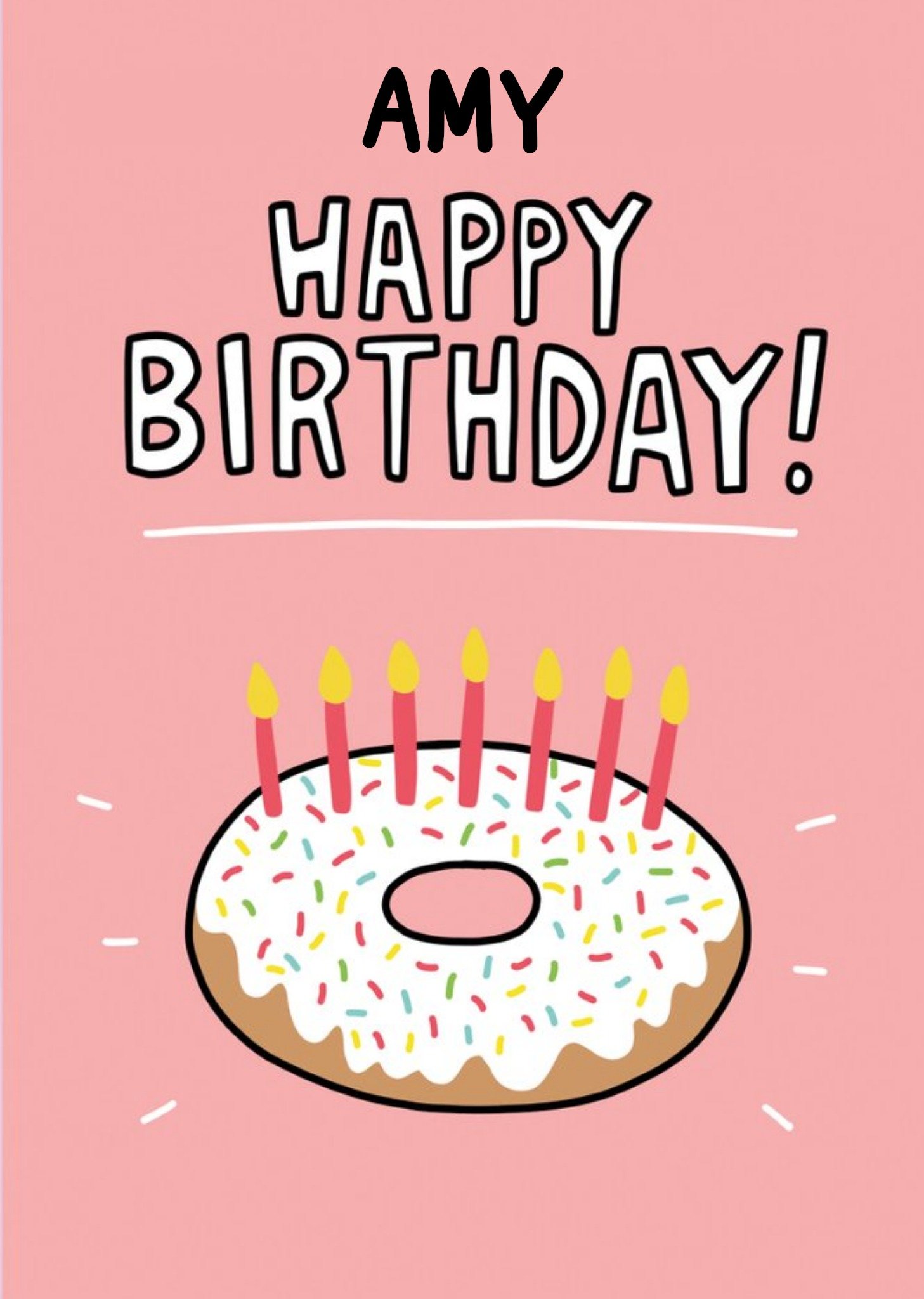 Angela Chick Doughnut Cake Birthday Card Ecard