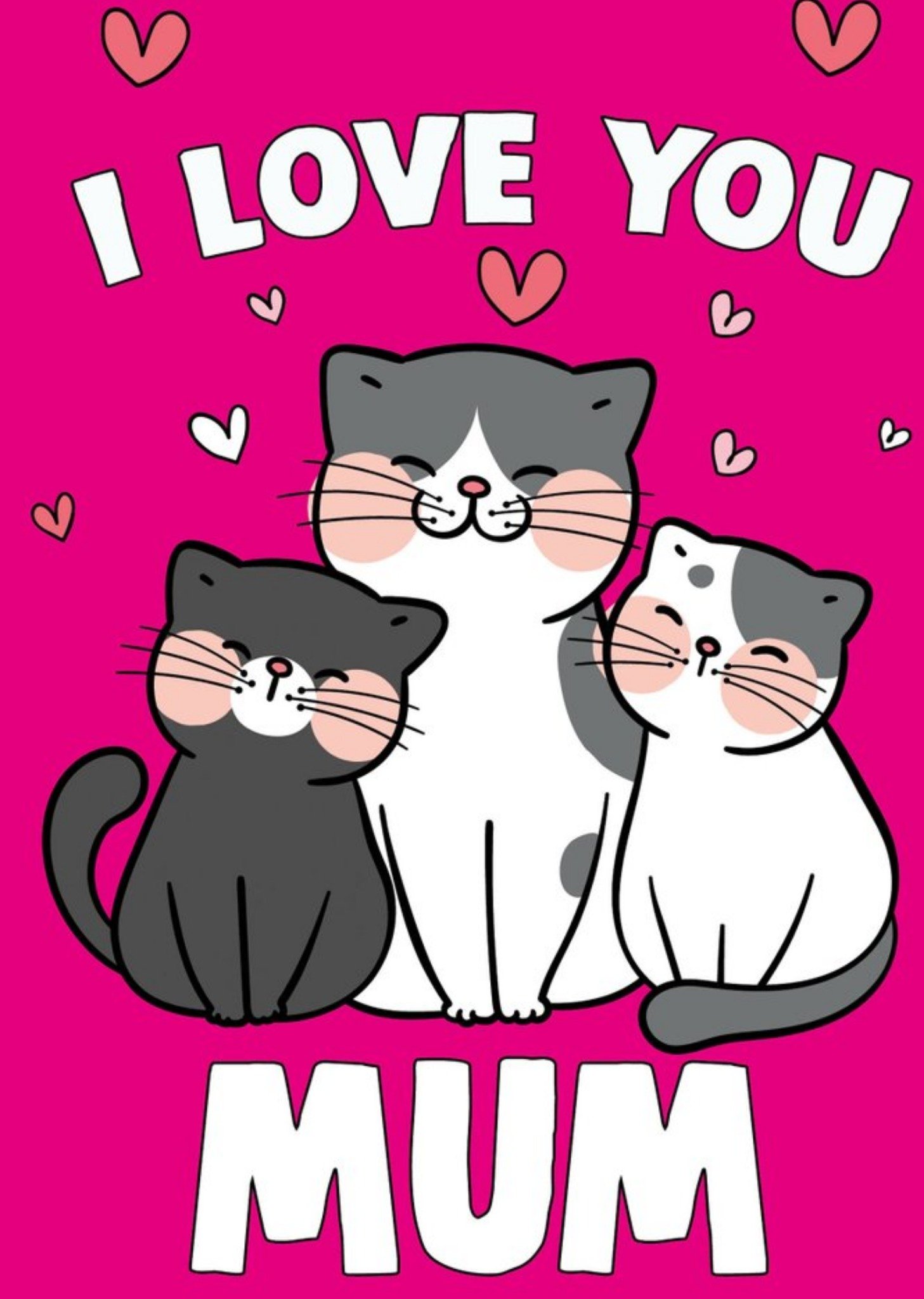 Moonpig Cheeky Chops Spoof I Love You Mum Cats Card, Large