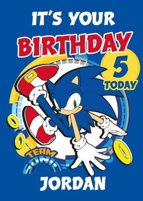 Sega Sonic Kids It's Your Birthday Team Sonic Card