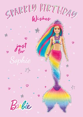 Mermaid Barbie Sparkly Birthday Card