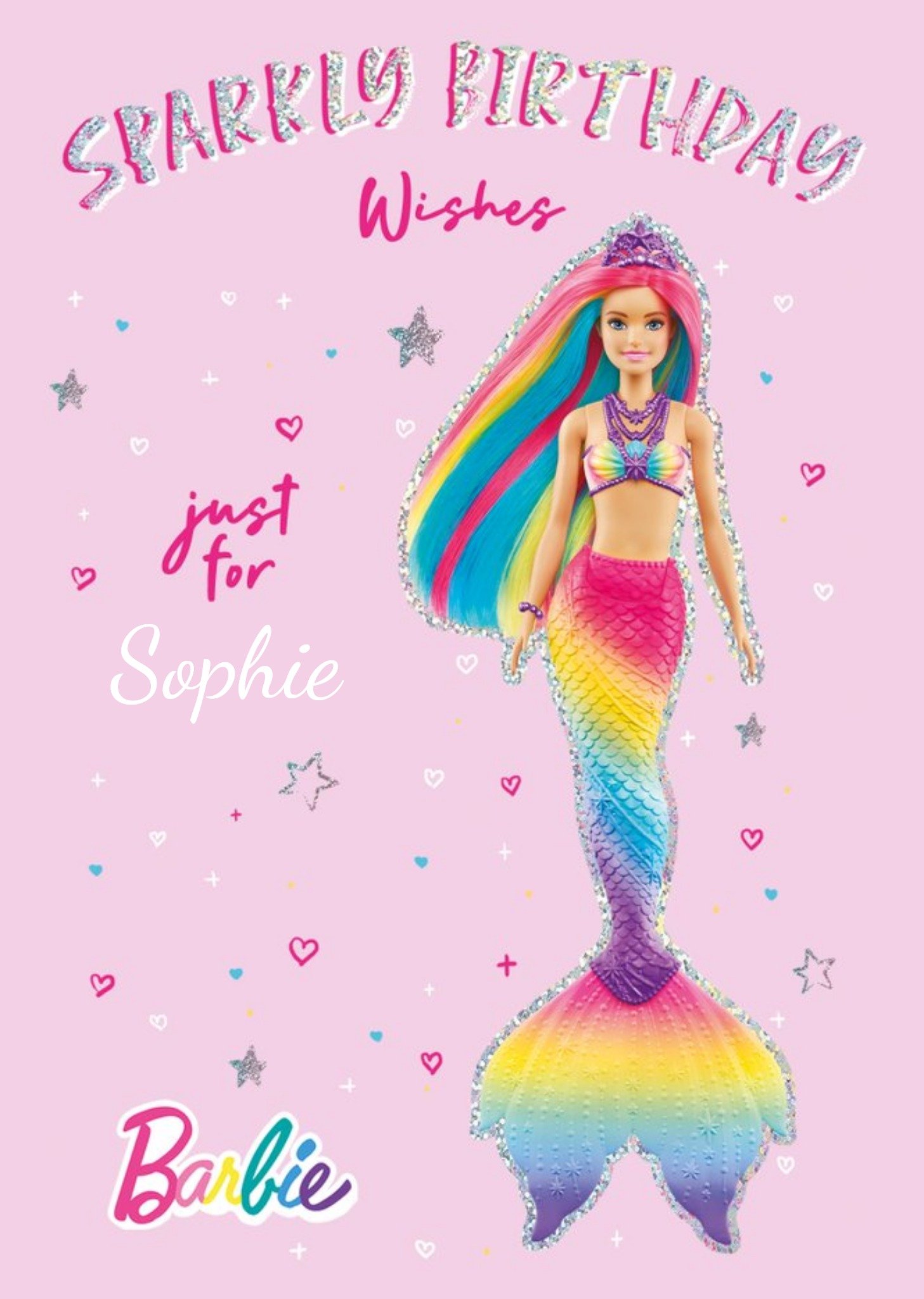 Mermaid Barbie Sparkly Birthday Card Ecard