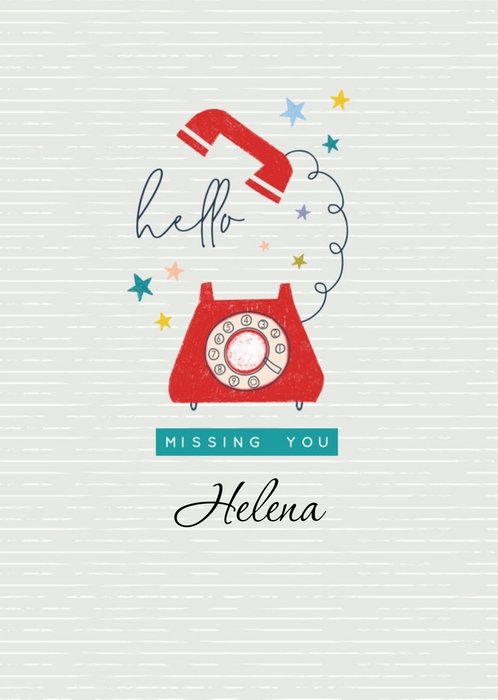 Missing you telephone card