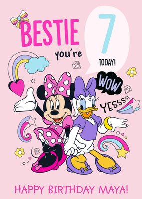 Disney Minnie Mouse And Daffy Duck Bestie You Are 7 Personalised Card