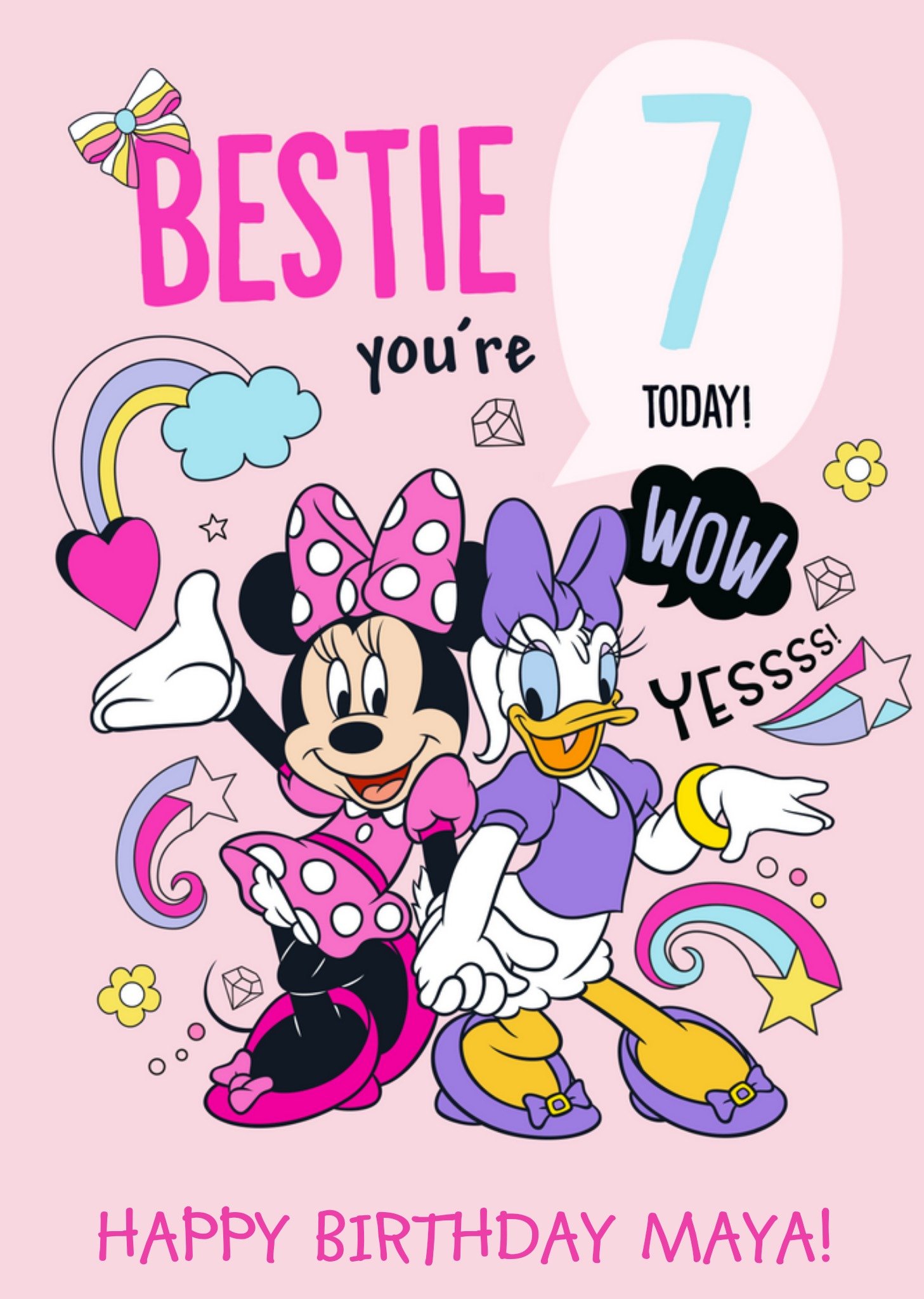 Disney Minnie Mouse And Daffy Duck Bestie You Are 7 Personalised Card Ecard