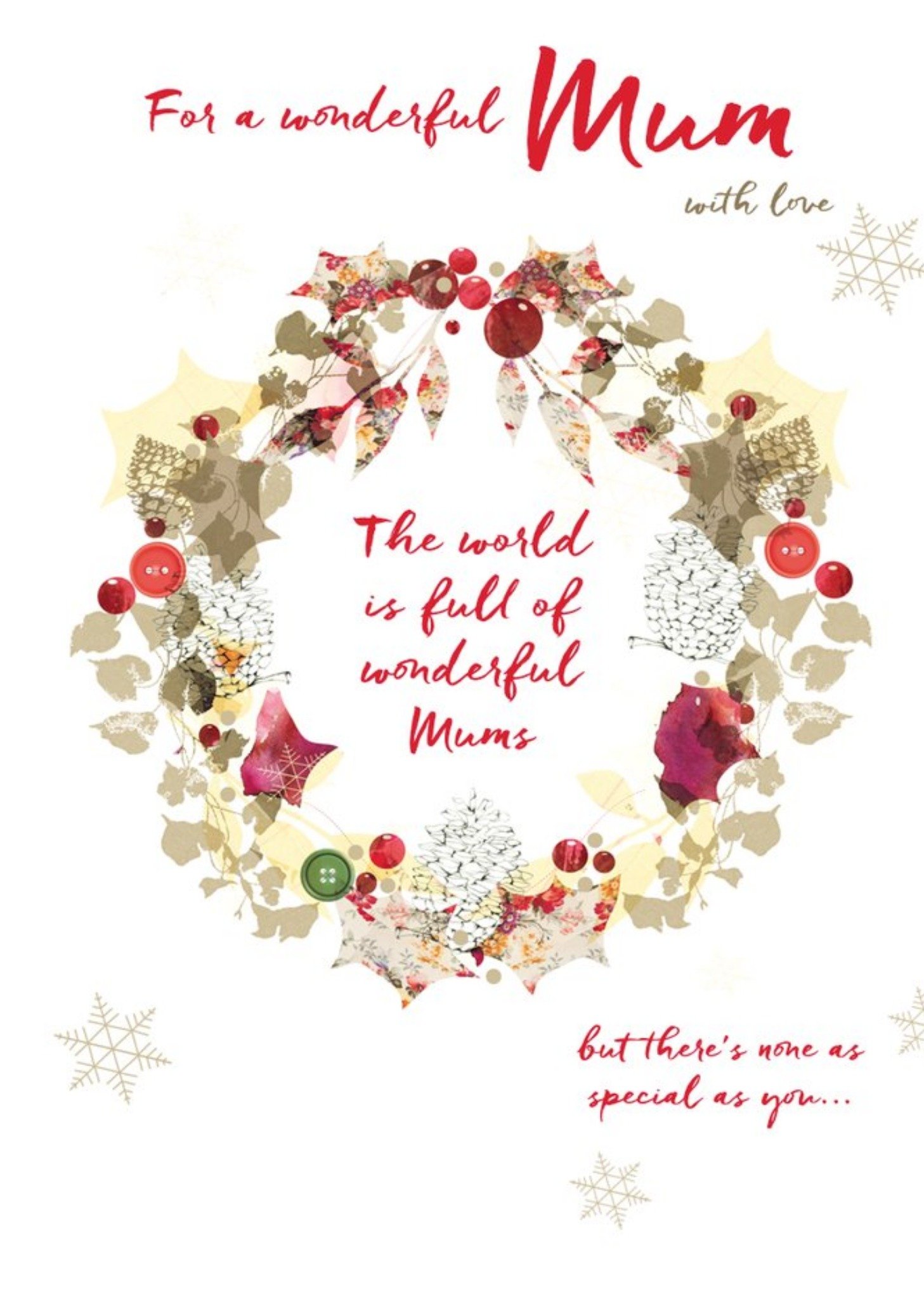 Moonpig For A Wonderful Mum Christmas Wreath Card Ecard