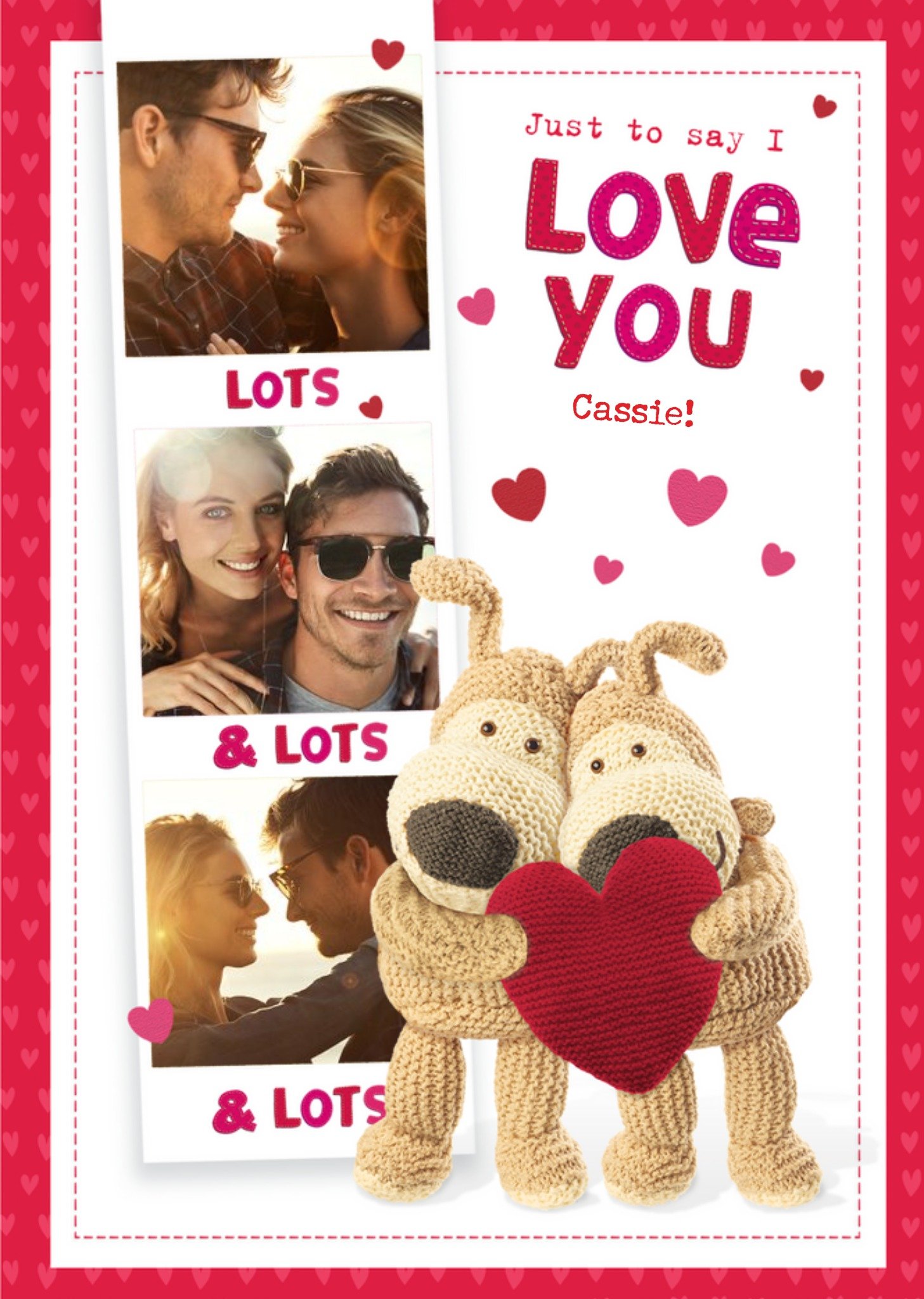 Boofle Just To Say I Love You Multi-Photo Cute Valentines Day Card, Large