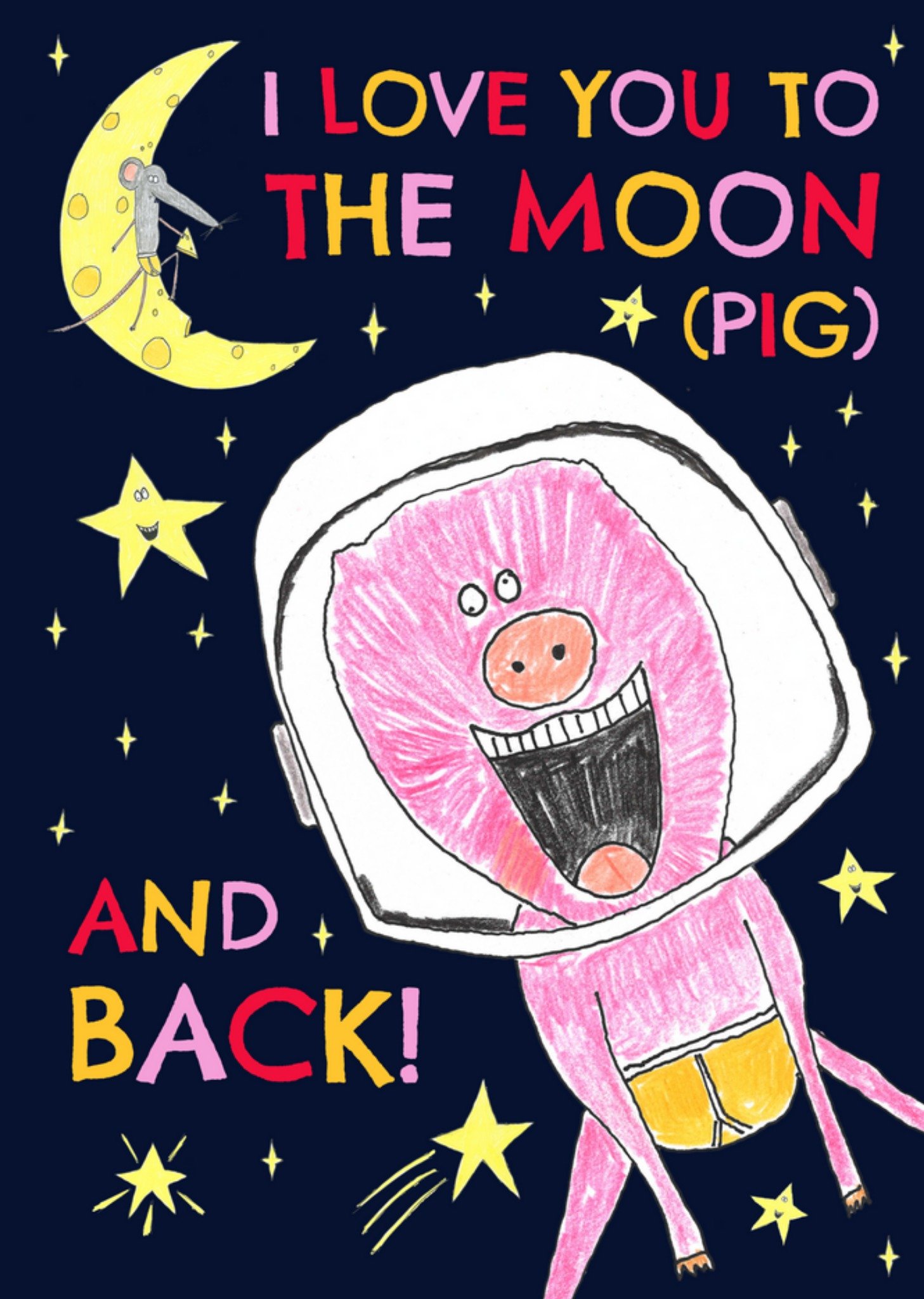 Hercule Van Wolfwinkle I Love You To The Moon (Pig) And Back Card Ecard