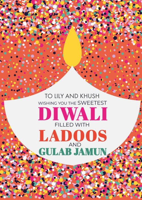 Ladoos And Gulab Jaman Diwali Card