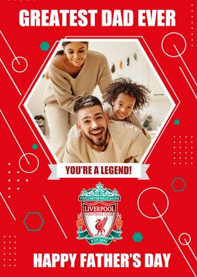 Liverpool FC Football Legend Greatest Dad Ever Photo Upload Fathers Day Card