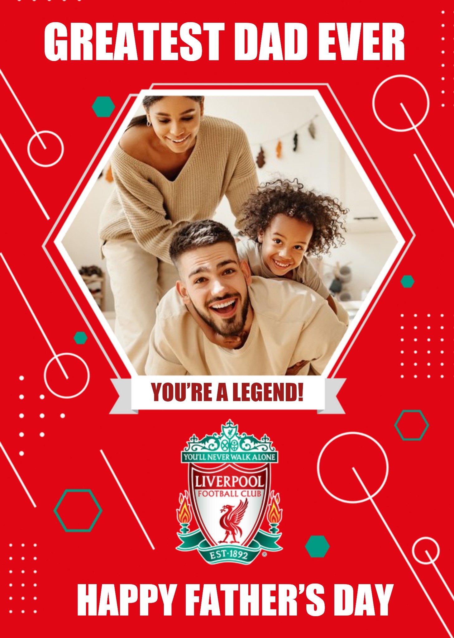 Liverpool Fc Football Legend Greatest Dad Ever Photo Upload Fathers Day Card