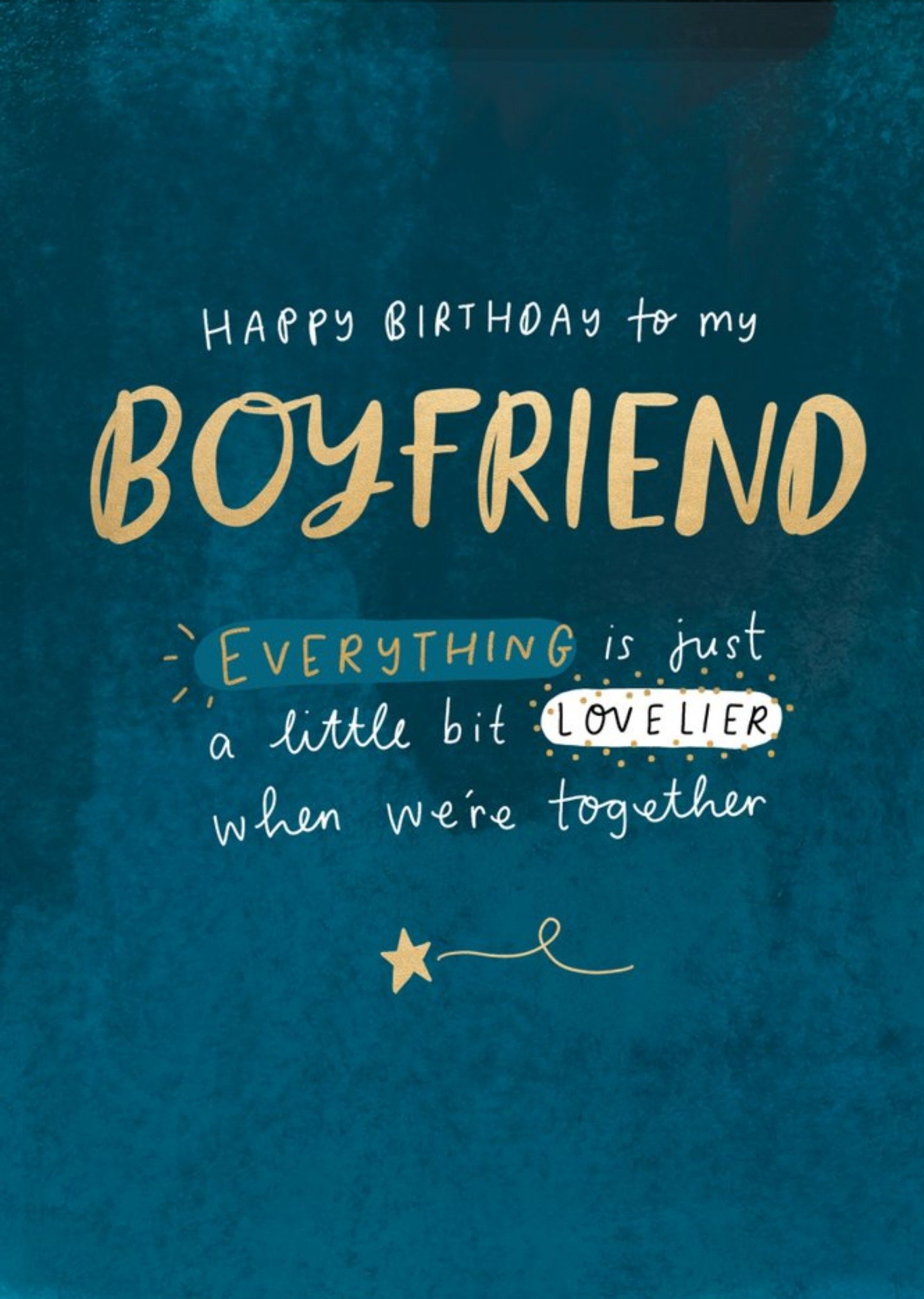Moonpig Typographic Love Together Boyfriend Star Happy Birthday Card Ecard