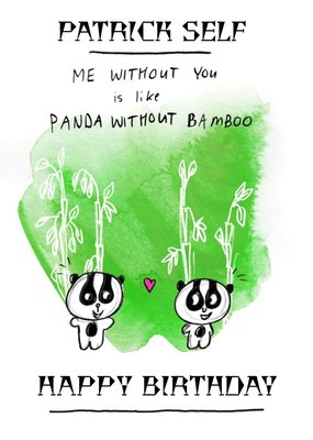 Personalised Me Without You Is Like A Panda Without Bamboo Birthday Card
