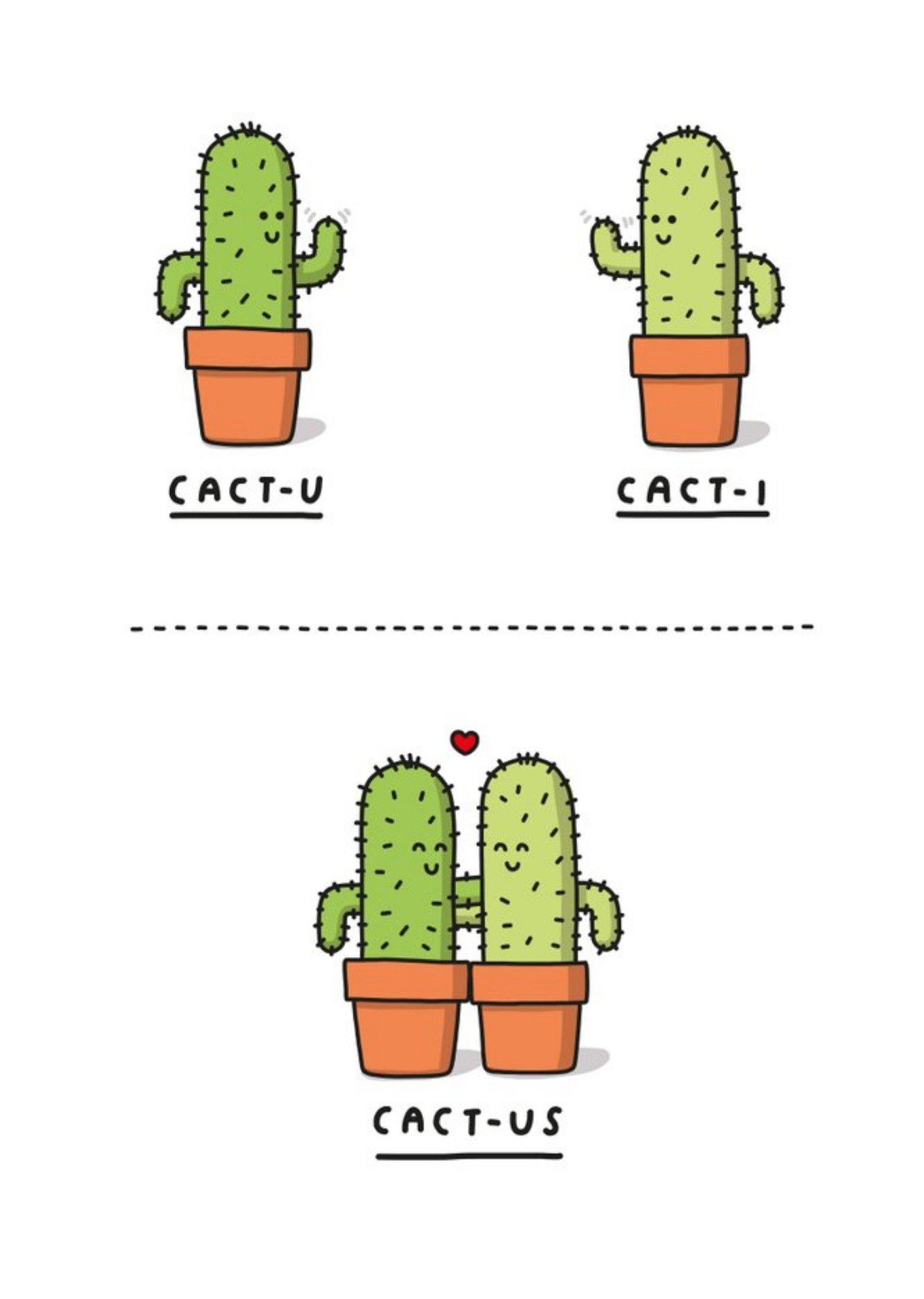 Moonpig Mungo And Shoddy Cactus Funny Valentine's Day Card, Large