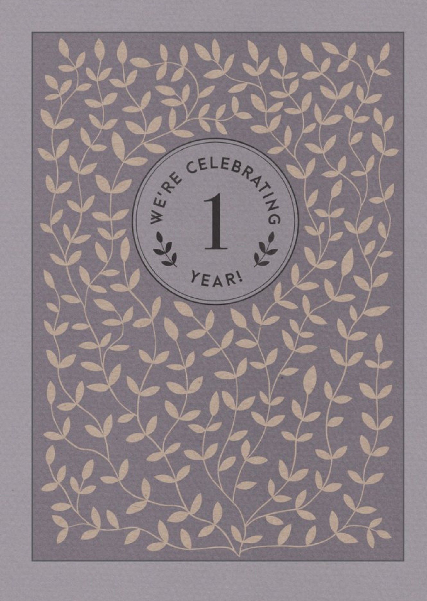 Grey Flowers 1st Anniversary Party Invitation Ecard