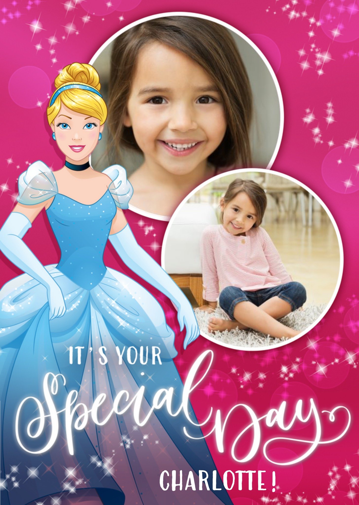 Disney Princesses Disney Princess Cinderalla Photo Upload Birthday Card, Large
