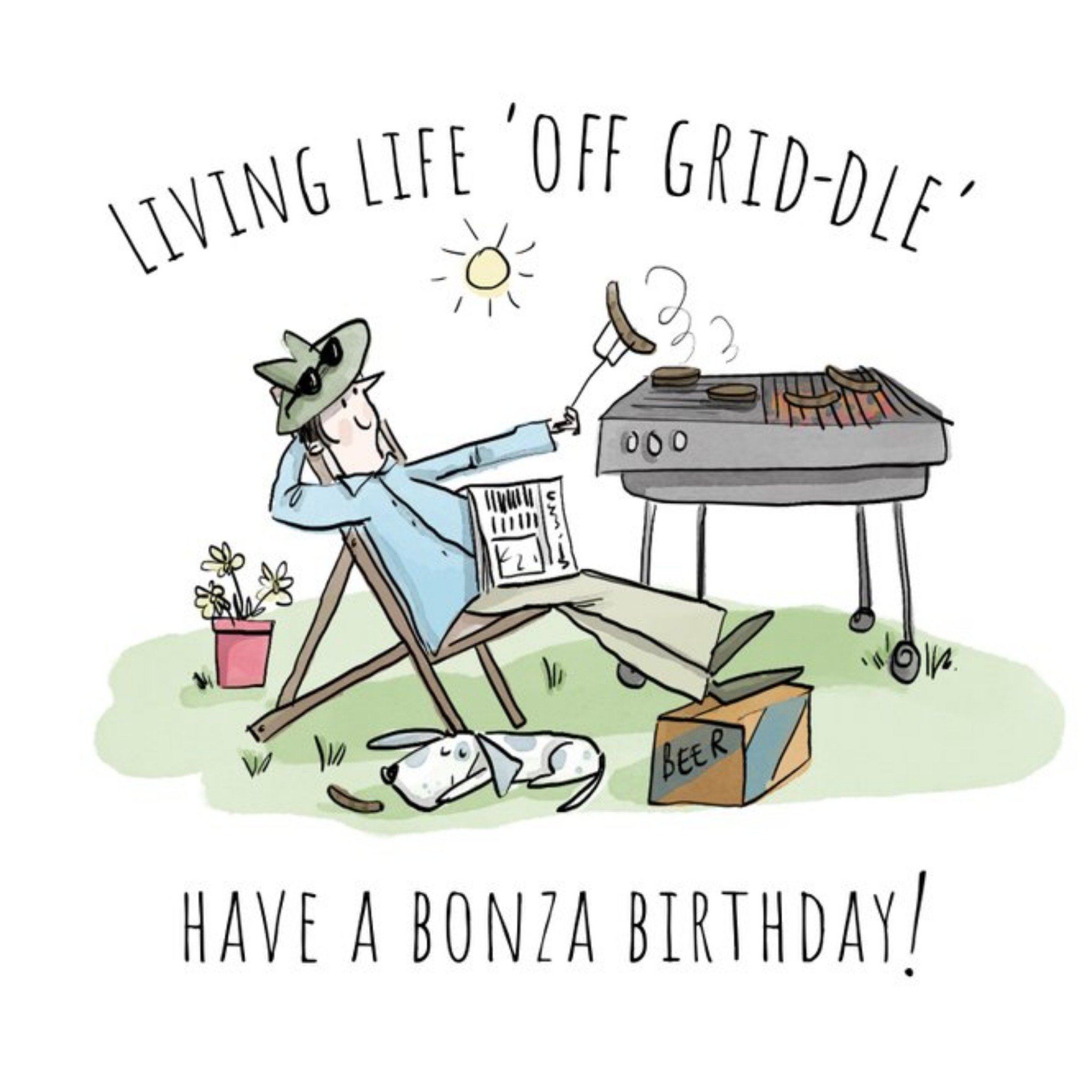 Moonpig Emma Proctor Designs Living Life Gird-Dle Bonza Birthday Card, Large