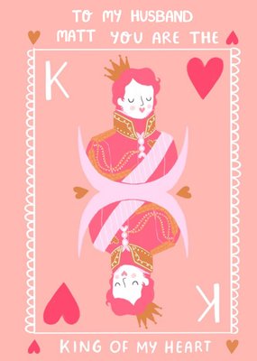 Millicent Venton King Of My Heart To My Husband Valentines Day Card