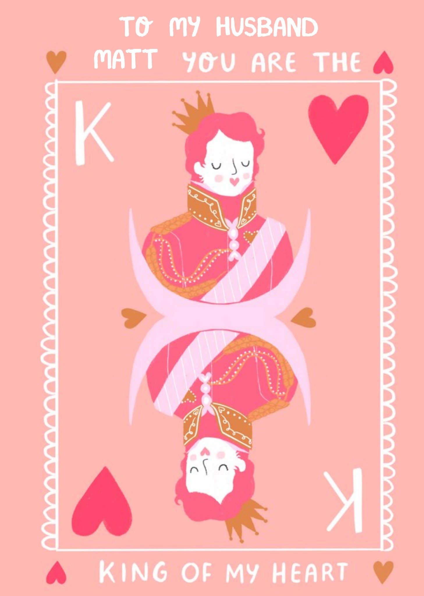 Millicent Venton King Of My Heart To My Husband Valentines Day Card