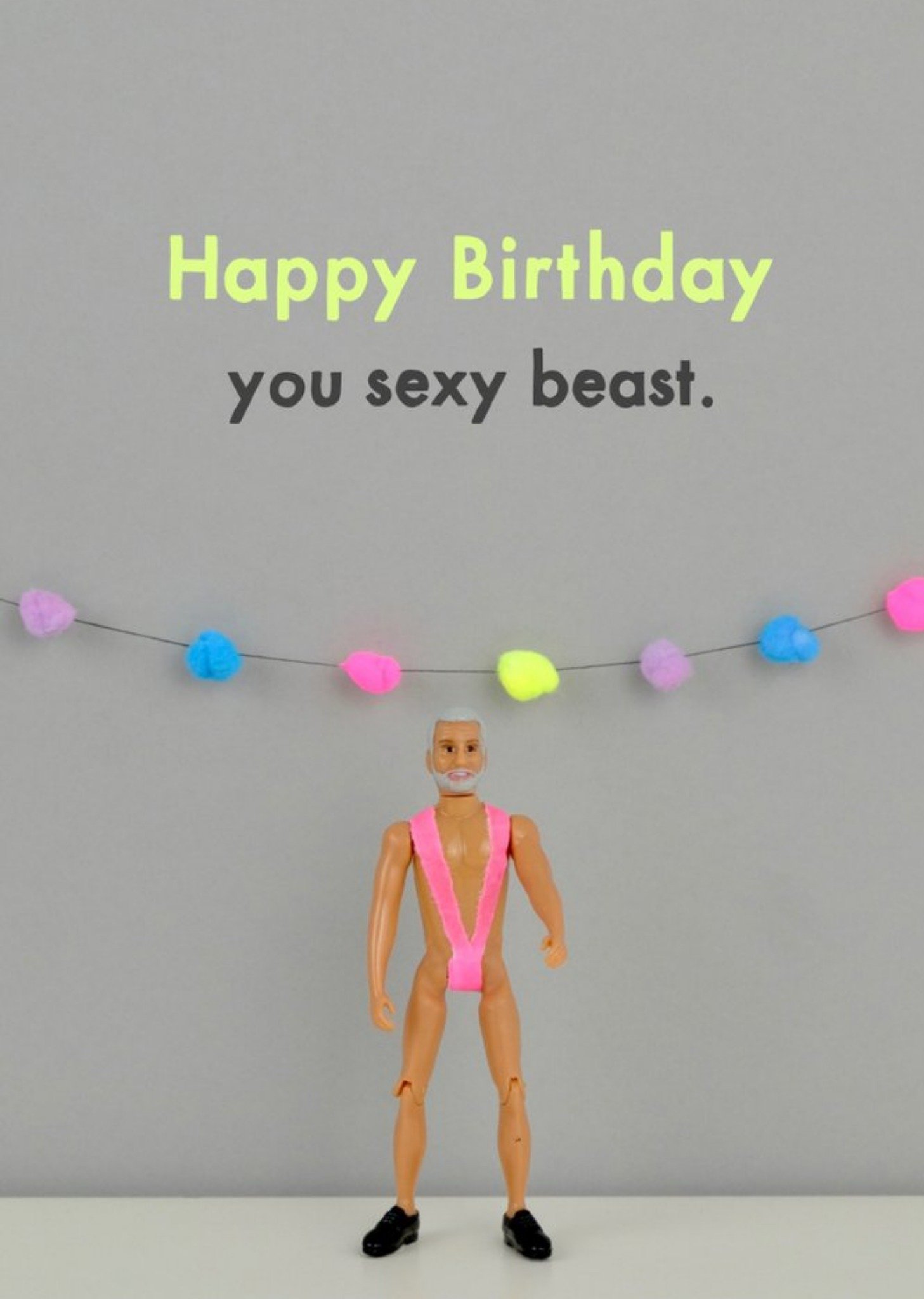 Bold And Bright Funny Dolls Sexy Beast Birthday Card, Large