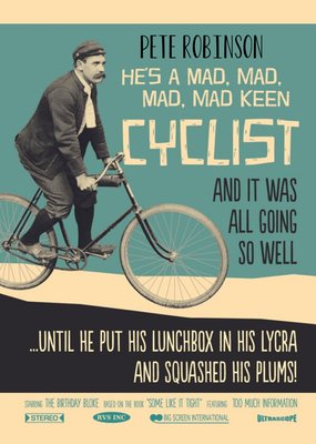 Retro Vintage Cyclist Personalised Happy Birthday Card