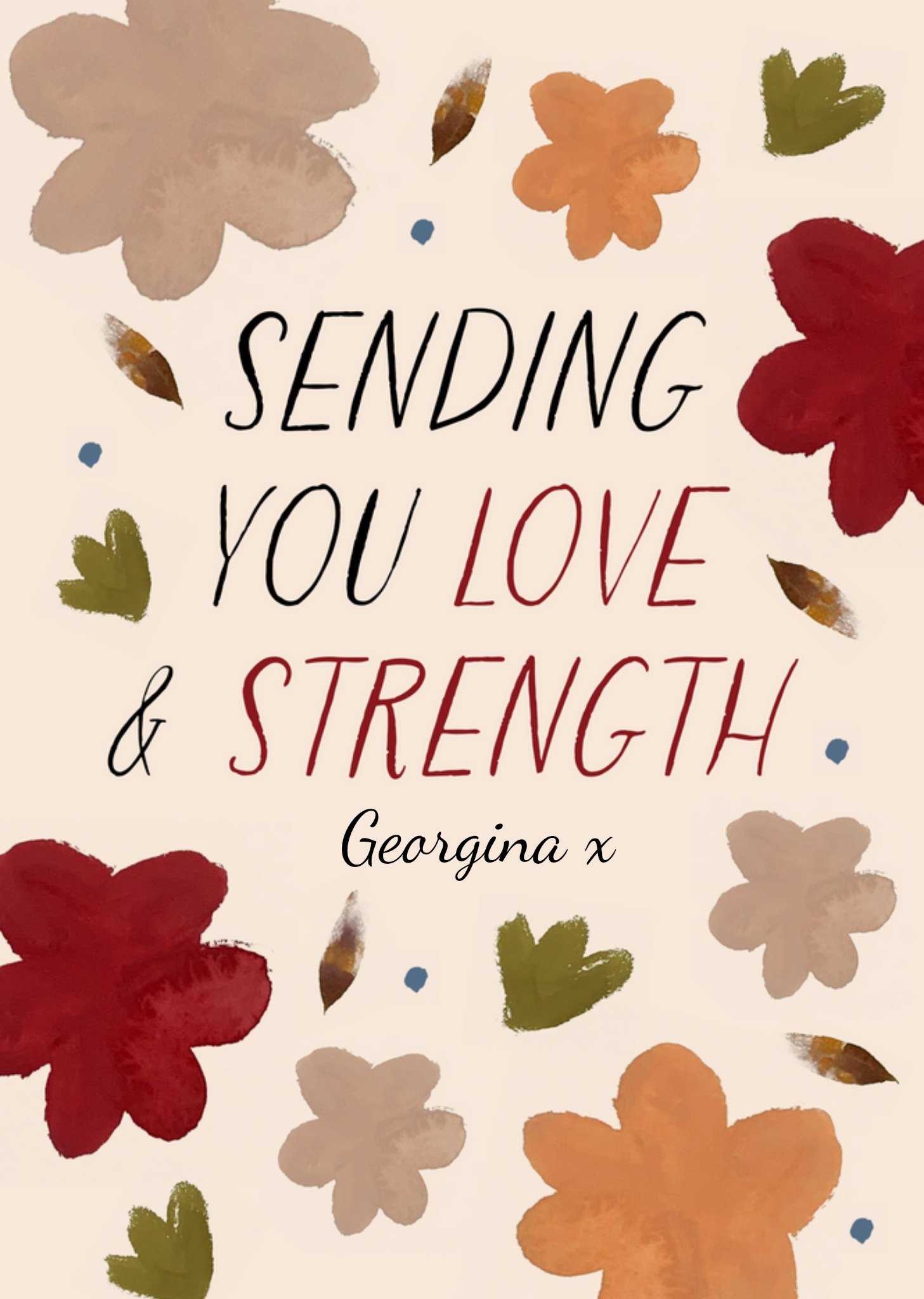 Moonpig Sending You Love And Strength Thinking Of You Card, Large