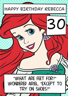 Disney Ariel Feet Are For Shoes Personalised Happy Birthday Card